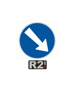 Vorschriftssignale 2.34/R2 HIP 60cm Hindernis rechts umfahren 